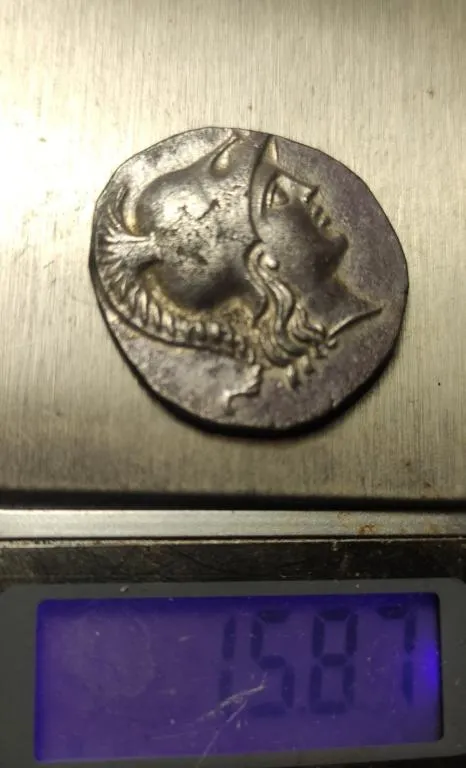 Большая монета Древней Греции Тетрадрахма -Афина в шлеме, богиня победы Ника, 2 век н.э mf523 З аукціону