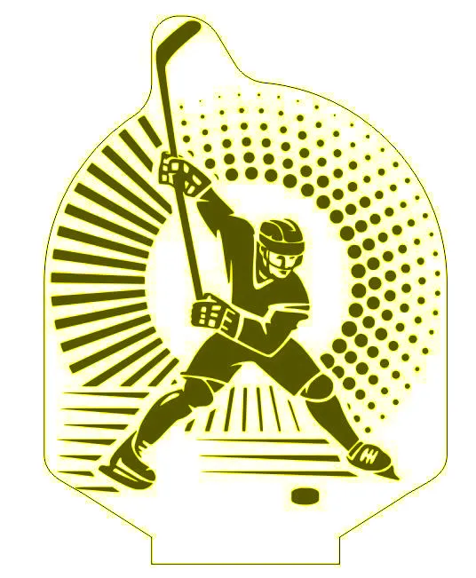 Акриловий світильник-нічник Хокей жовтий tty-n001482 Ціна