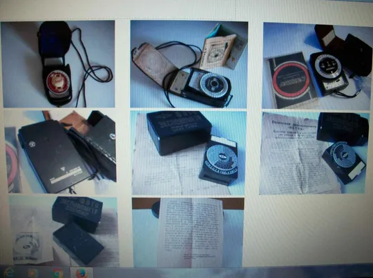 Экспонометры 4-Штук. СССР. Ленинград [2,4,7] и ОПТЭК. 1956-год, футляры, инструкции-паспорта Характеристики