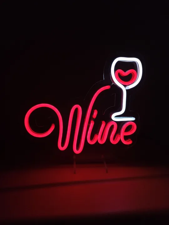 Неоновий світильник Wine з келихом 260х230мм acr-n000074 Продаж