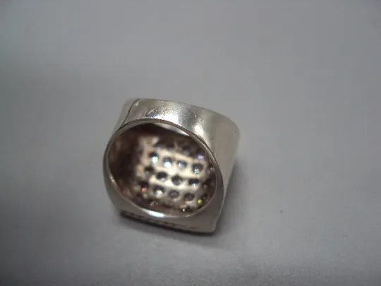 Женское кольцо перстень квадрат белые вставки серебро 925 проба вес 8,58 г 16,5 размер №15583 в Україні