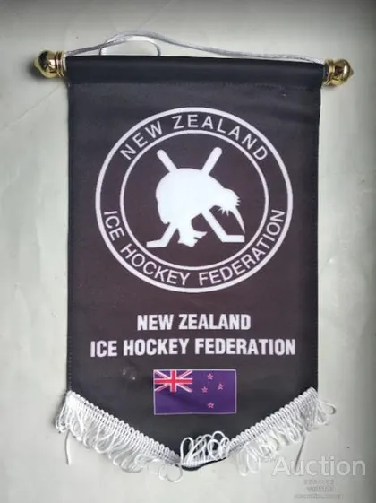 фото, Официальный вымпел федерации хоккея Новой Зеландии.
