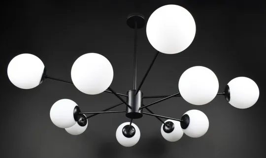 Люстра потолочная на 10 лампочек 27783 Черный 40-70х116х116 см. Інтернет-аукціон