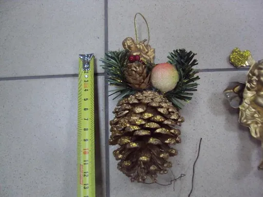 Купити Елочная игрушка подвесная ангел, олени, колокольчик, ангел на шишке пластик лот 10 шт №9906