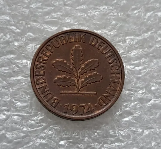 (5686) 2 пфеніги 1974 &quot;D&quot; (ФРН, Німеччина, Германия, пфенниг) Ціна