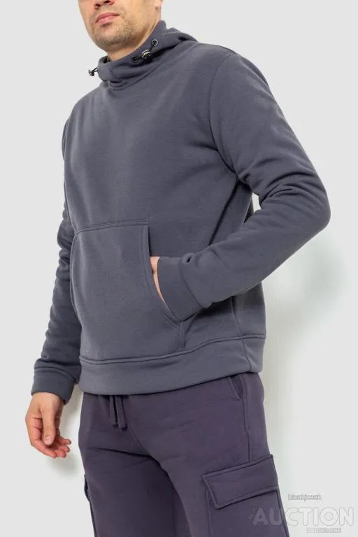 Худи мужской на флисе с капюшоном, цвет серый, 214R022-1 З аукціону