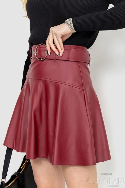 Юбка из экокожи, цвет бордовый, 186R5210 З аукціону