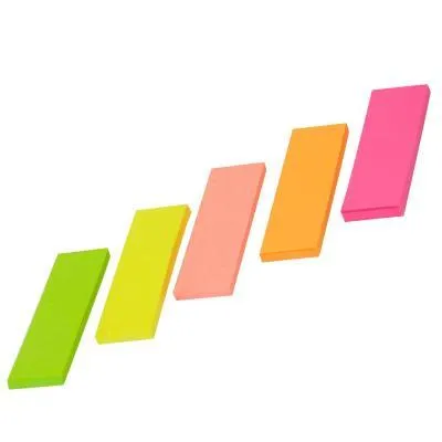 Купити Стикер-закладка Buromax Plastic bookmarks 45x15mm, 5*30шт, rectangles, neon colors (BM.2331-98)