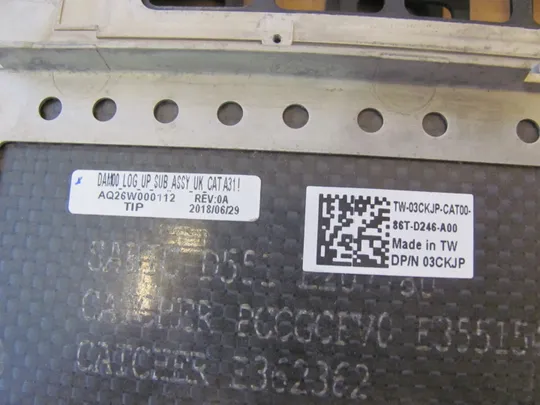 номер0912-5 Кришка панель палмрест 0TVRM0 AQ2FP000111 AQ26W000112 03CKJP   для DELL XPS 15 9570 7590 Precision 5530 5540  оригінал На торгах