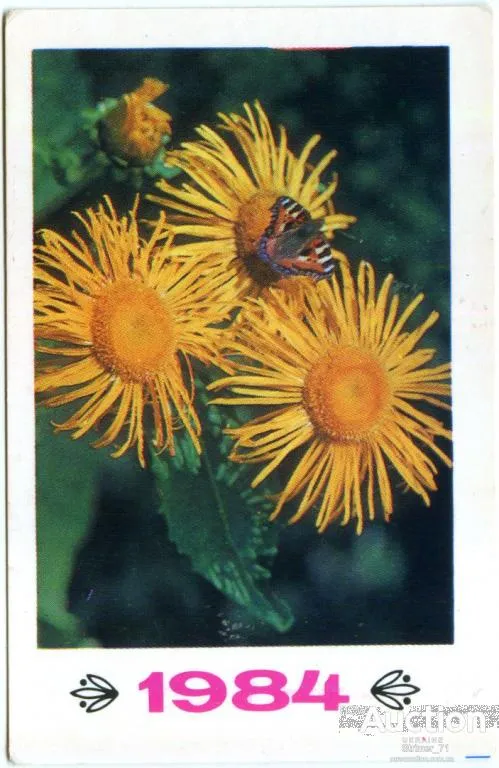 Календарик карманный Цветы 1984 Ціна