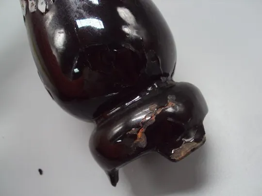 Ваза дерево, перламутр вазочка Вьетнам узор цветы и птичка высота 21,4 см, диаметр 4,8 см №13958 Інтернет-аукціон