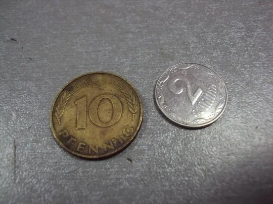 монета германия 10 пфеннигов 1991 №9642 Ціна