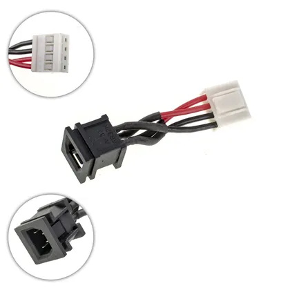 фото, Роз'єм живлення PJ203 Toshiba (Satellite: A20, A25, P100,  P105) с кабелем (4 pin)