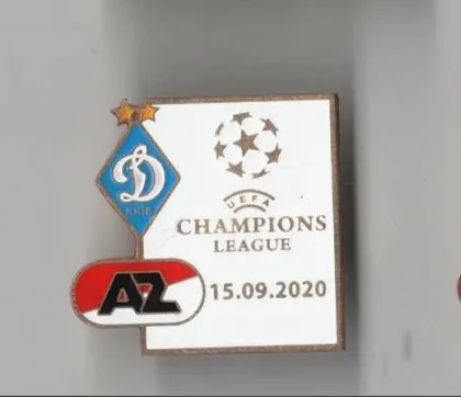 фото, Футбол значок - ФК Динамо Киев Украина - ФК АЗ Нидерланды Лига Чемпионов 2020-21