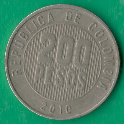 фото, 200 песо 2010 року Колумбія [МШ1]