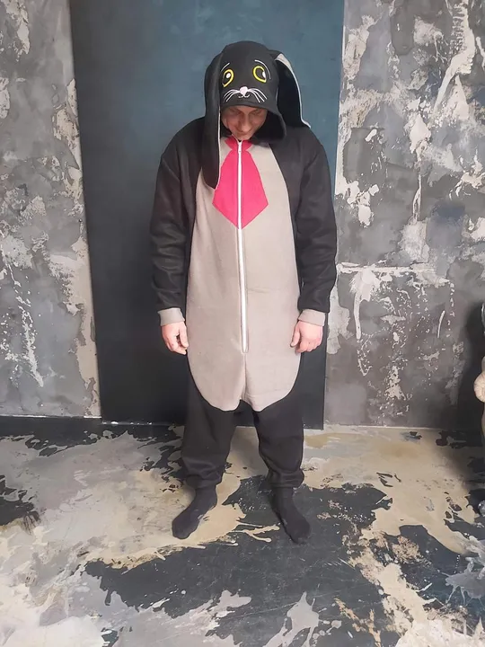 Кігурумі дитяча костюм піжама Кролик з краваткою чорний (розміри 110-128) 116 Ціна