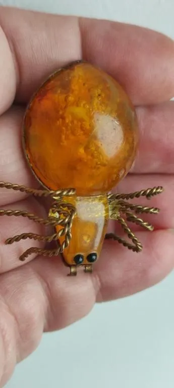 Винтажная Брошь Паук, СССР натуральный балтийский янтарь kn478 Де купити