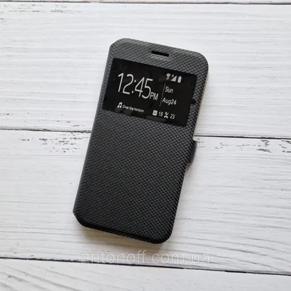 фото, Чохол-книжка Doogee X9 Mini для телефону (з віконцем) Чорний