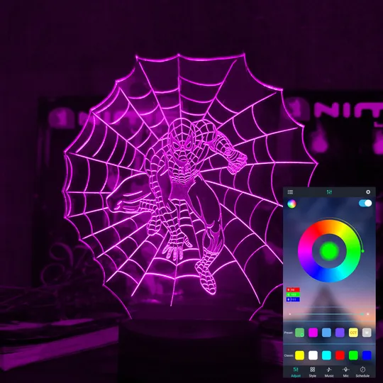 Акриловий світильник-нічник керування з телефона Людина-Павук 3 tty-n001401 Ціна