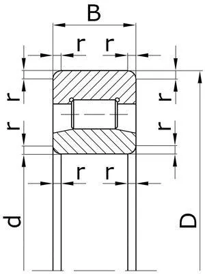 Купити подшипник 2416 М ( bearing N416 ) роликовый однорядный ГПЗ-7 ГОСТ 8328-75