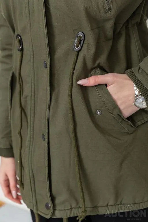 Парка женская зимняя, цвет хаки, 244R6911 Де купити