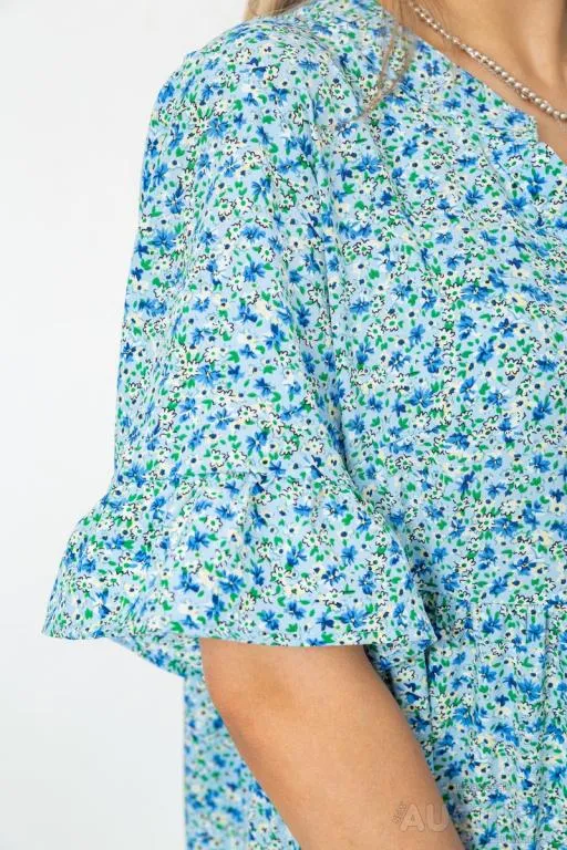 Сукня с цветочным принтом, цвет голубой, 102R5251 Продаж