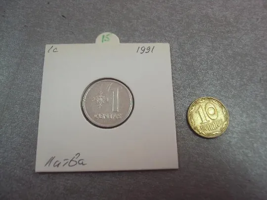 монета литва 1 цент 1991 №8203 Ціна