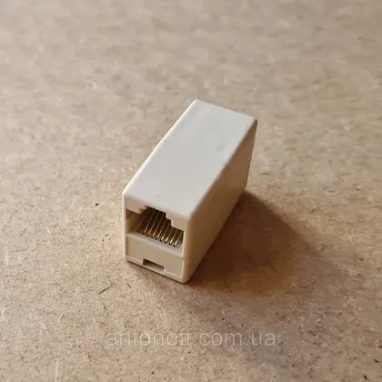 фото, З'єднувач згонка RJ45 UTP 5e (8pin) подовжувач витої пари Бежевий