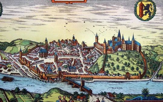 План карта Майсена 1570 р. копія 1938 р. Лейпциг Fv8.9 З аукціону