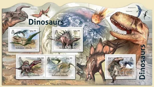 Соломоновы острова. Динозавры-2012.  Чистый полный красивый комплект-Мастер-Лист.MNH. Ціна