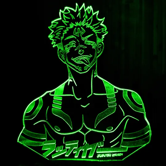 Акриловий світильник-нічник Ремен Сукуна (Магична Битва) зелений tty-n000997 Ціна