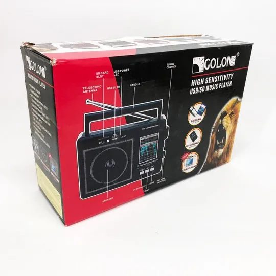 Портативный радиоприемник GOLON RX-99/3920 аккумуляторный FM/AM/SW с воспроизведением USB/MicroSD З аукціону