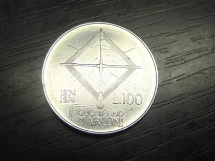фото, 100 лір 1974 Італія Гульєльмо Марконі