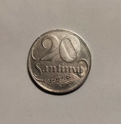 фото, Латвия 20 сантимов 1922 год