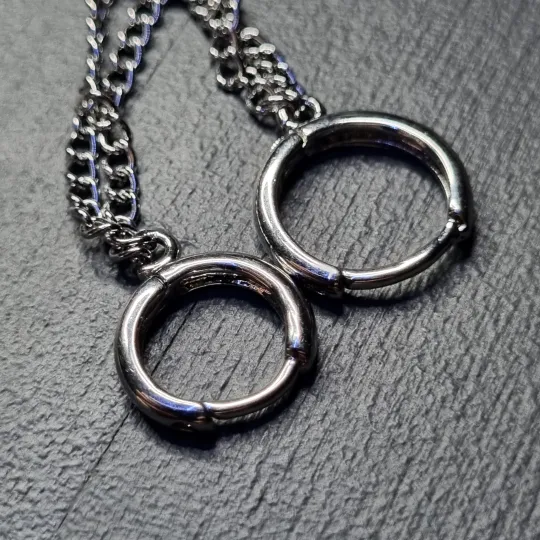 Кафф кільце на вухо подвійний з ланцюжком Де купити