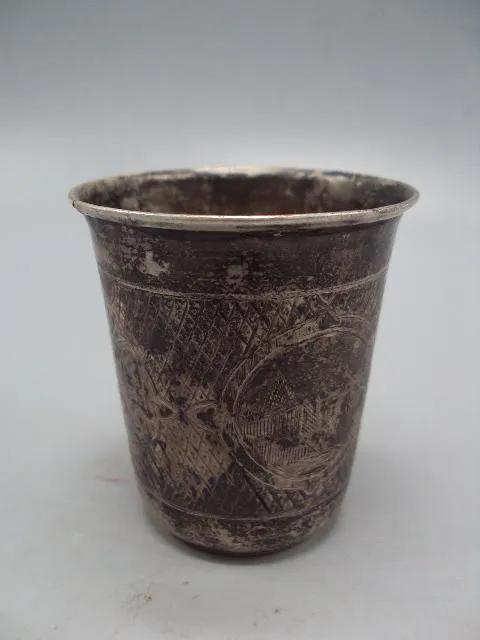 Купити Рюмка стопка серебро 84 проба 1868 узор архитектура цветы вес 61,8 г размер 6,9х6 см №14321