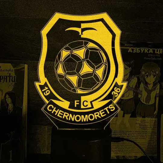 Акриловий світильник-нічник Чорноморець ФК жовтий tty-n002266 Ціна