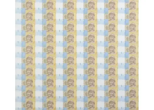 Нерозрізаний лист із банкнот НБУ номіналом 1 грн 60 шт. Колекційні листи банкнот Ціна