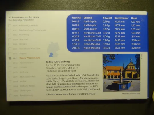 Комплект євромонет Німеччини 2013 J (повний комплект+ 2 ювілейні) UNC Продаж