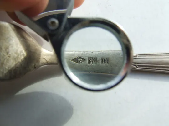 Ложка веделка посріблення вага 130 гр. Германія ВМФ-90 роз.-21 см. 1920-40 рр.. З аукціону