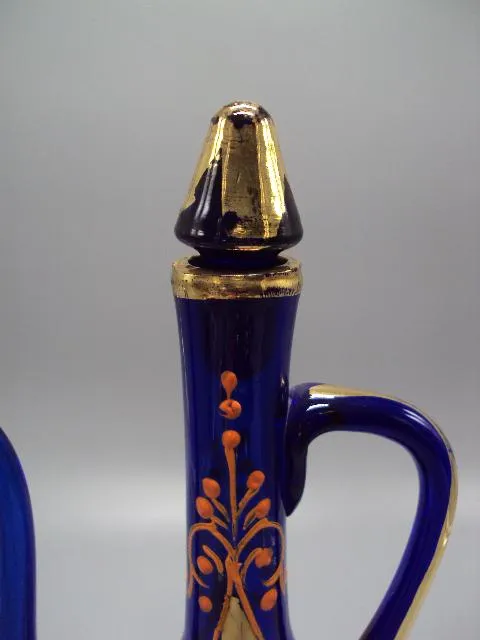 Кувшин кобальт Иран король Шах Реза Пехлеви кобальтовое роспись высота с крышкой 29,5 см №13950 З аукціону