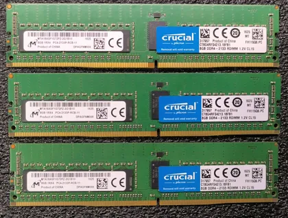 фото, Модуль пам'яті Crucial DIMM DDR4 8GB PC4-2133P REG ECC (серверна, регістрова)