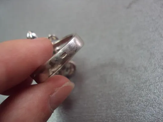 кольцо черепаха черепашка с камнями рубин, сапфир, изумруд серебро 925 проба 13,99г размер 17,5 №151 Недорого