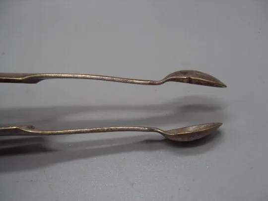 Щипцы для сахара ложки Варшава Фраже Fraget N Plaque герб орел латунь посеребрение 13,5 см №1813 Недорого