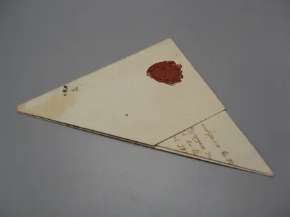 фото, Письмо царское треугольник сургуч ЕР печать 1843 год священнику №18679ч