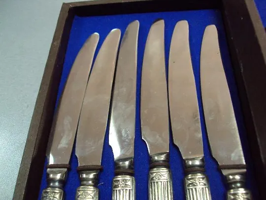 Набор в коробке ножи столовые узор цветы цветочки нержавейка ссср 27х15,5 см лот 6 шт №11351 Де купити