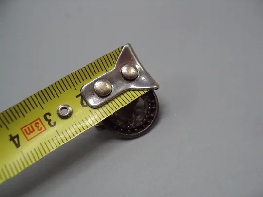 Купити Запонка круглая серебро 875 проба ссср клеймо с звездочка 875 СЮЗ вес 5,83 г диаметр 1,9 см №15795