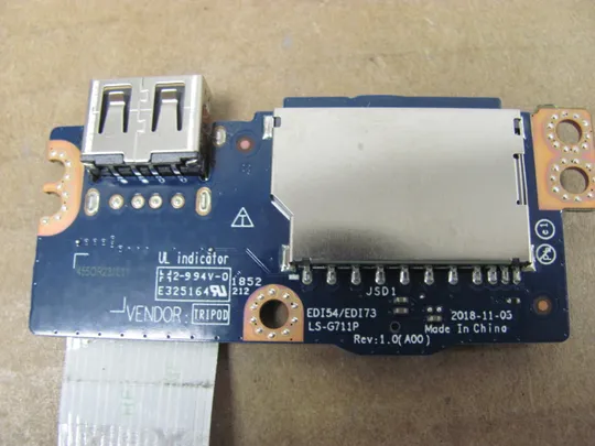 номер0149-18 плата USB CARD EDI54/EDI73 LS-G711P NBX00028N00 для Dell inspiron / vostro 3583 3582  оригінал З аукціону