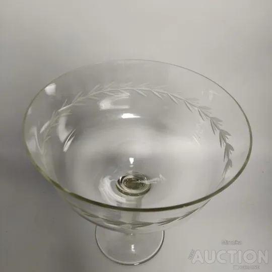 Прозора цукерниця на ніжці з візерунком з листочків 2 шт. Де купити