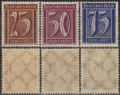 фото, 1921 - Німеччина - Стандарт - Цифри wmk.2 Mi.180 183 185 _3,30 € **
